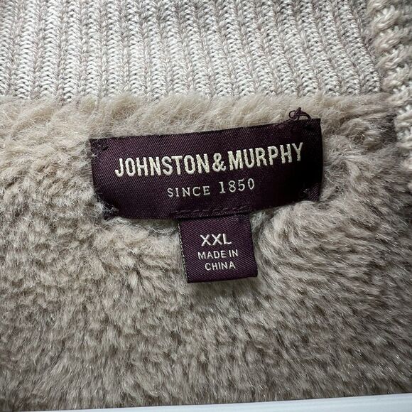 Johnson & Murphy Sherpa Lined Full Zip Wool Blend Sweater Womens XXL 2XL Beige - Picture 7 of 12